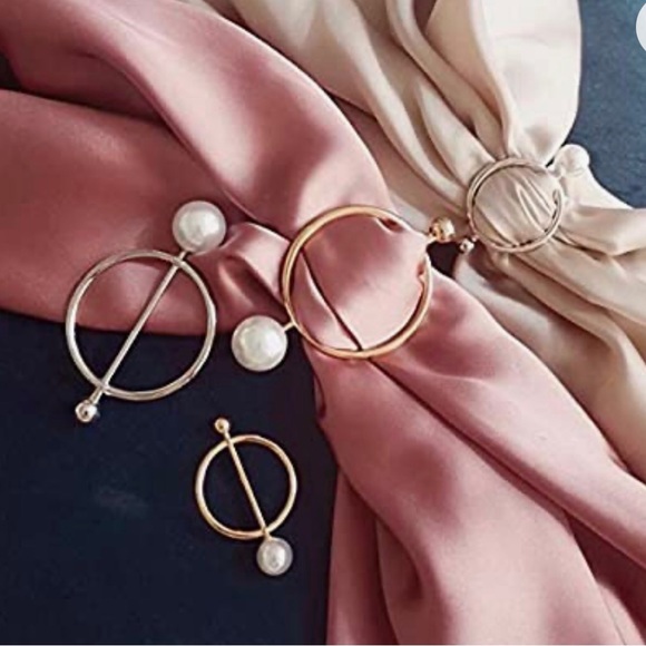 (3PCS $18) Simple classic round pearls Scarf ring. - Picture 10 of 13